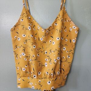 Floral Yellow Spaghetti Strap Top